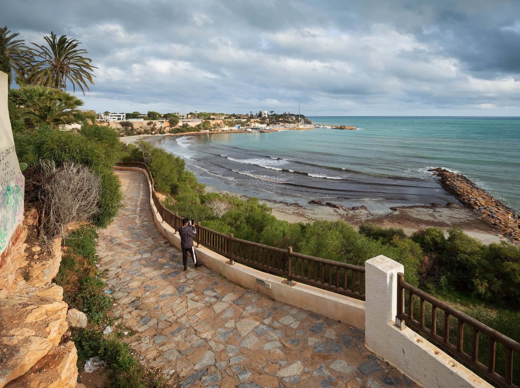 The coastal walking path at Cabo Roig in January 2022