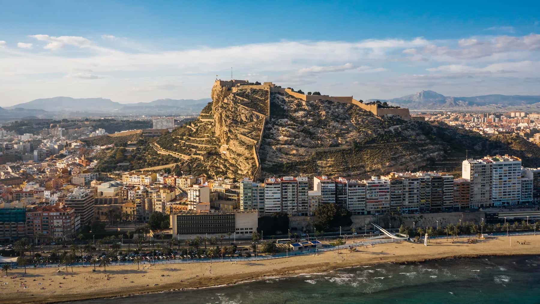 Santa Bárbara Castle above Alicante city and its coast